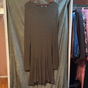 Polo by Ralph Lauren Long Sleeve Knit Dress in Olive